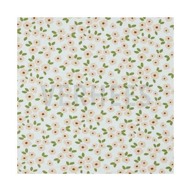 Rib jersey Flowers White