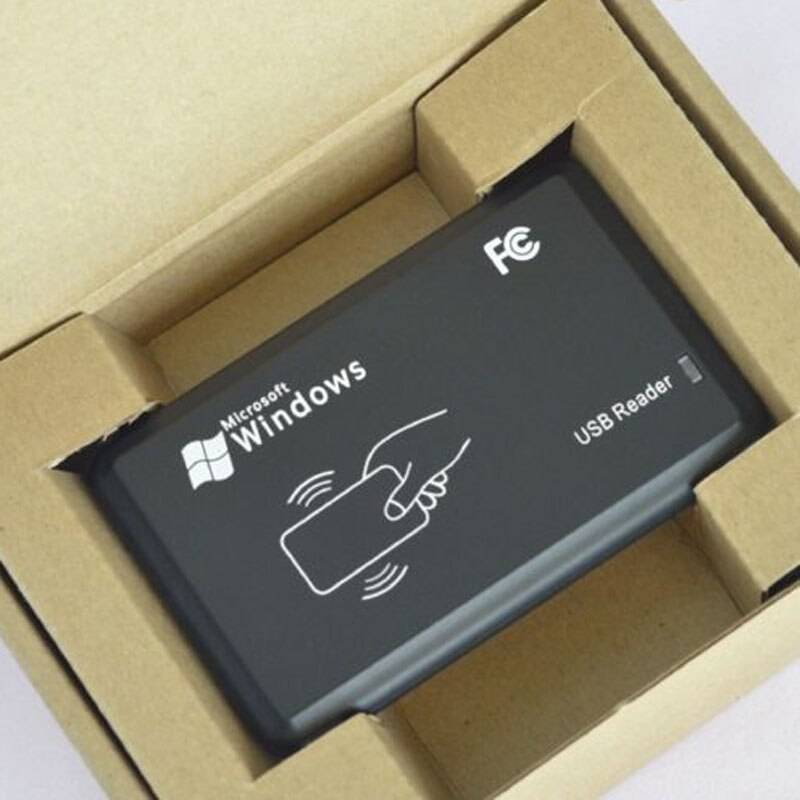 125 khz rfid id-kortläsare & skrivare/kopiator/programmerare + gratis omskrivbart id-kort/keyfob kopia iso em4100 em4102 närhet t5577