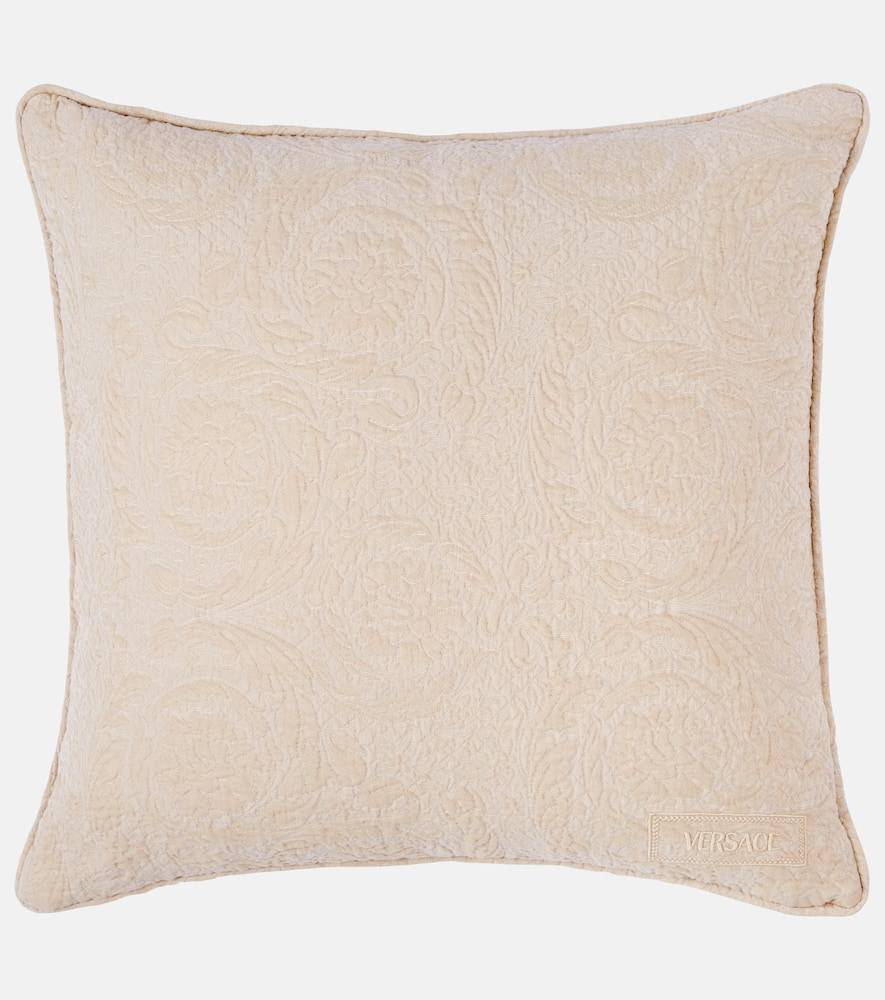 Versace Home Cojín Barocco en mezcla de algodón bordado - beige - Talla Única