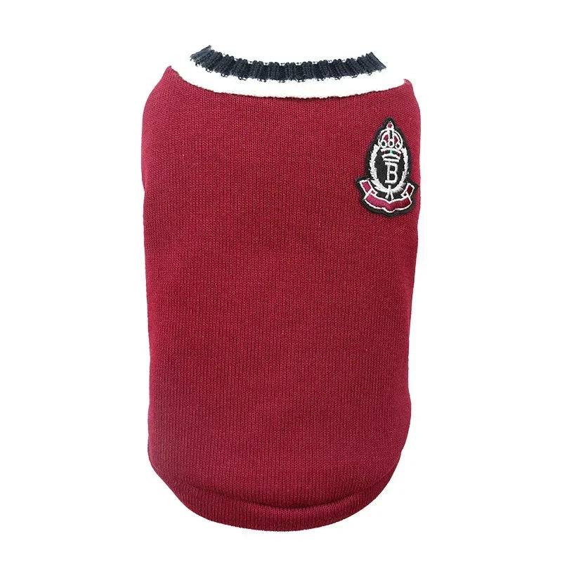 Pet Sweater - Warm Pullover Vest for Dogs and Cats - Red / L (L)