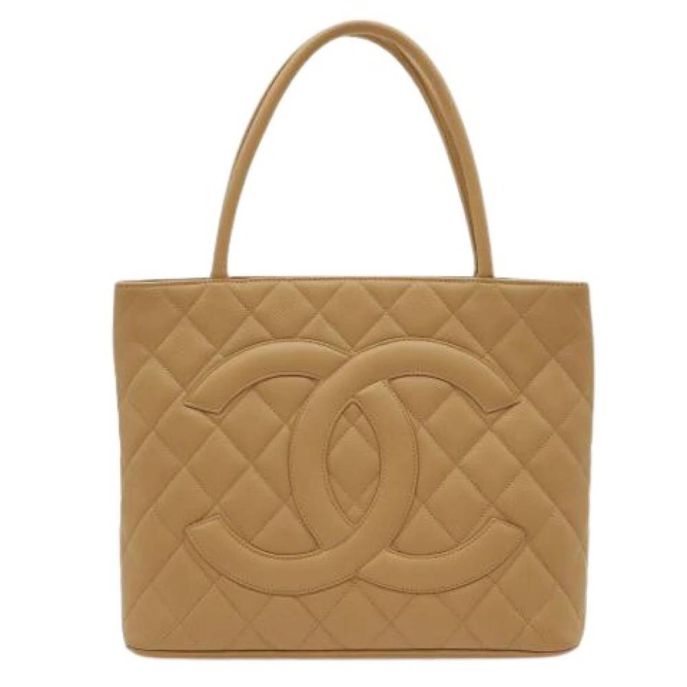 Chanel Vintage Pre-owned Vintage Skuldertaske - Vintage - Dame - Beige - ONE SIZE - Uld
