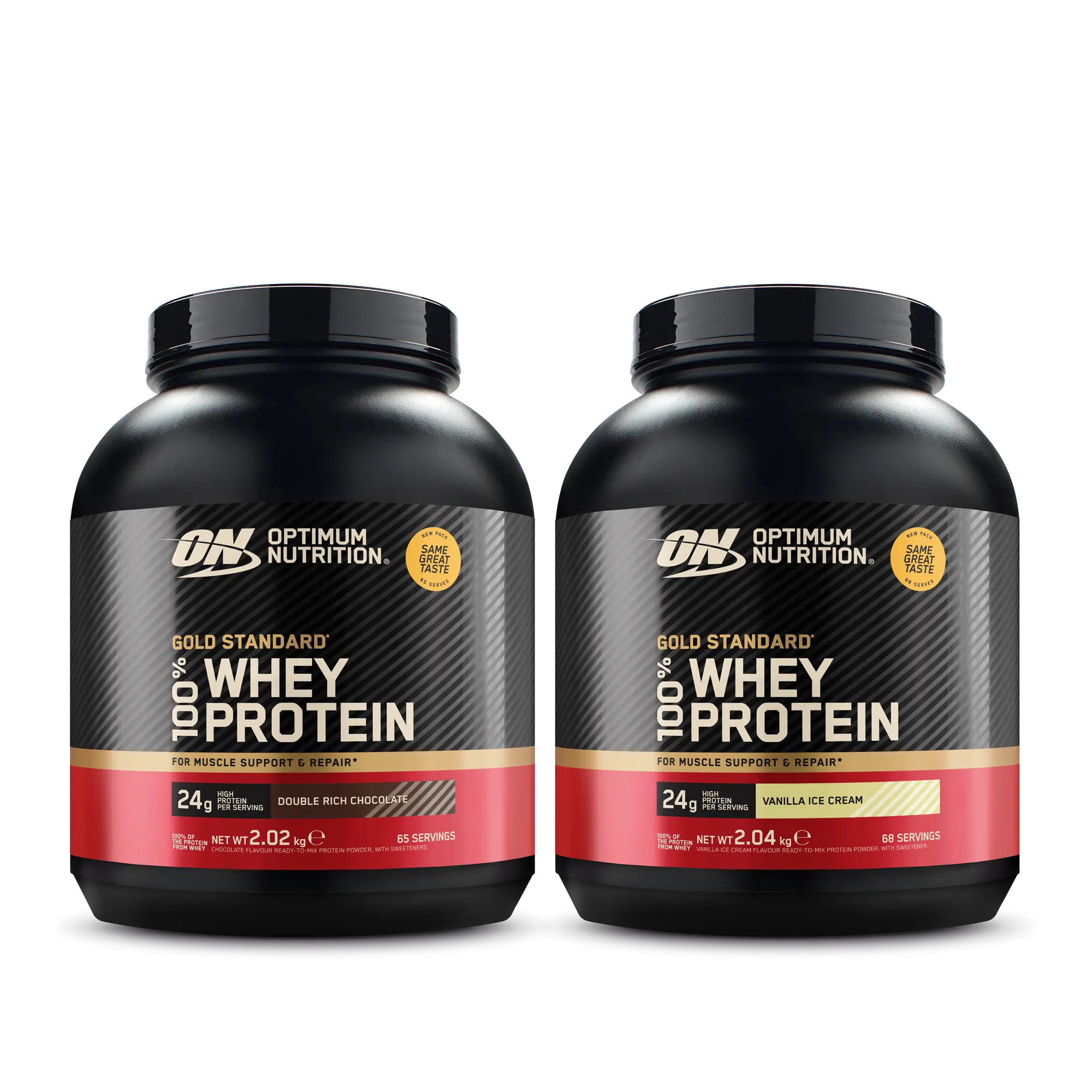 2 X Optimum Nutrition 100% Whey Gold Standard 2 Kg.