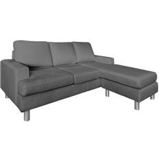 Homeville Boston chaiselong sofa fløjl grå