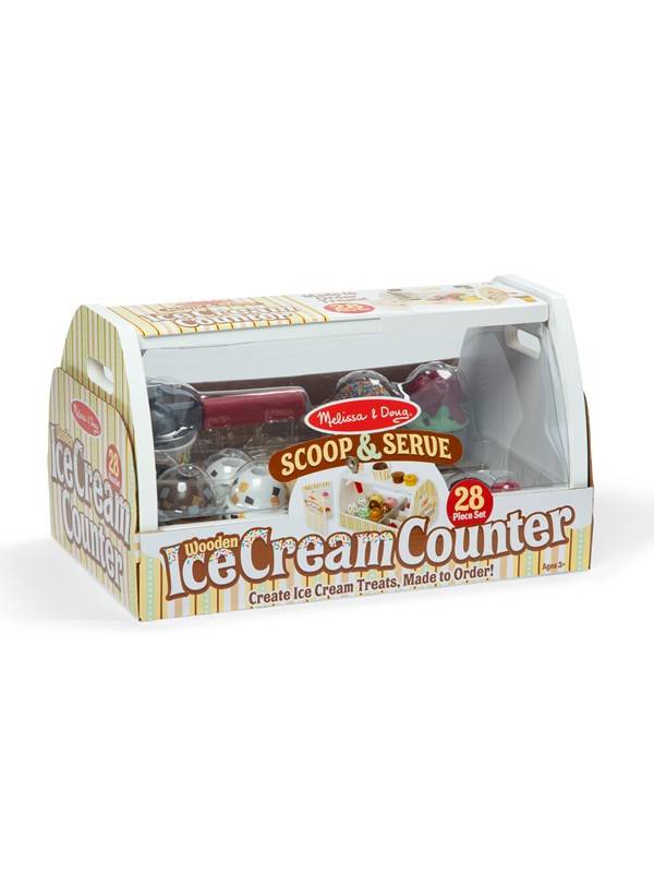 Melissa & Doug Scoop And Serve Wooden Ice Cream Counter