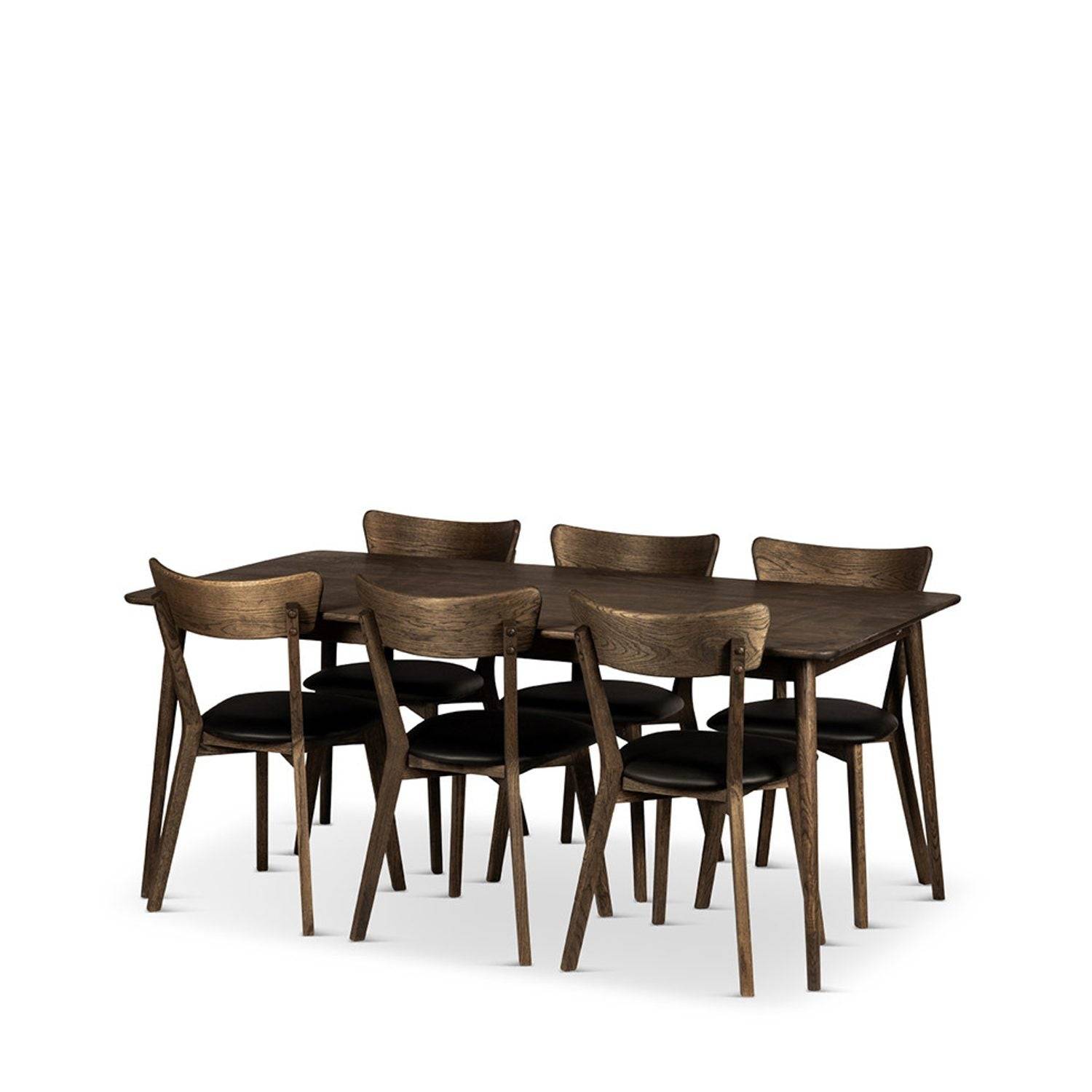 Stenexpo - Nyborg med Stolar Matbord 180x90x75 cm, 6 st Ekeby-stolar