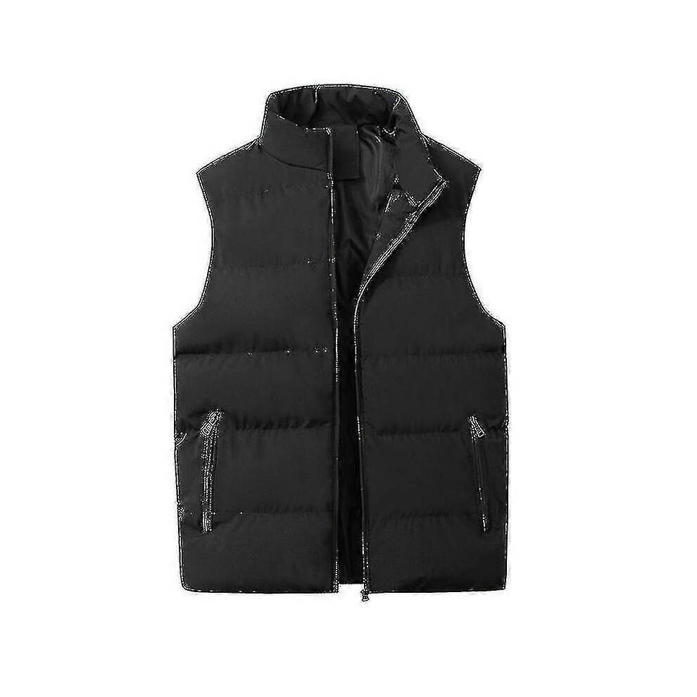 (S, Black) Men's Lightweight Packable Puffer Down Vest Sleeveless Quilted Jacket Coat