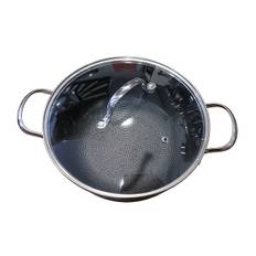 Kastrull Sautés i lättviktsgjutjärn med glaslock, 24 cm
