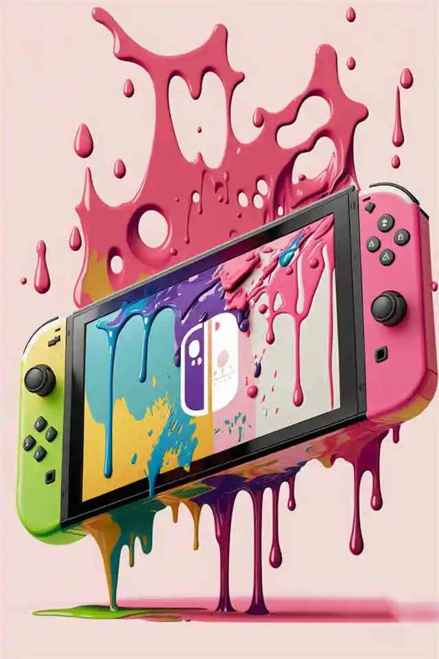 Poster med gamingmotiv i färgexplosion - 9 / 50x70cm