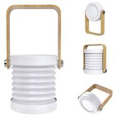 Udtrækkelig Led Touch Lampe Foldelig Teleskopisk Natlampe Lanterne Bordlampe White