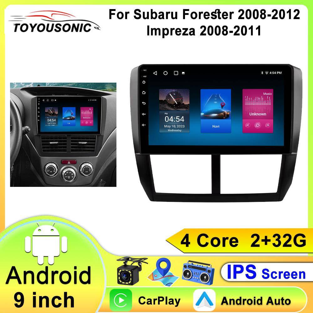 För Subaru Forester 3 SH Impreza WRX STI 2008 2009 2010 2011 2012 Android Auto Bilradio Carplay multimediaspelare GPS Stereo FM
