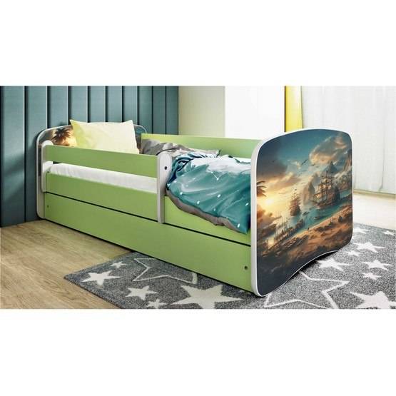 Kocot Kids Barnsäng - Babydreams Grön - Skepp 140x70 Cm