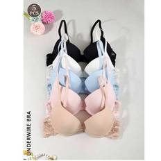 5 st. kvinnors push up sexiga underkläder, bekväma och andningsbara bygel- och sexiga underkläder - Multifärgad (L,M,S,XL)