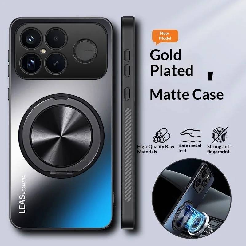 Fashion Matte 360° Rotating Magnetic Stands Phone Case For XiaoMi POCO F8 Ultra F8 Pro Anti-Shock Skin Feel Camera Protect Cover