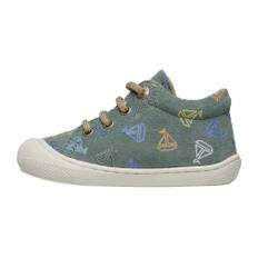 Naturino, Børn, Herre, Grøn, 25 EU, Suede, Suede first-step shoes with boats Cocoon