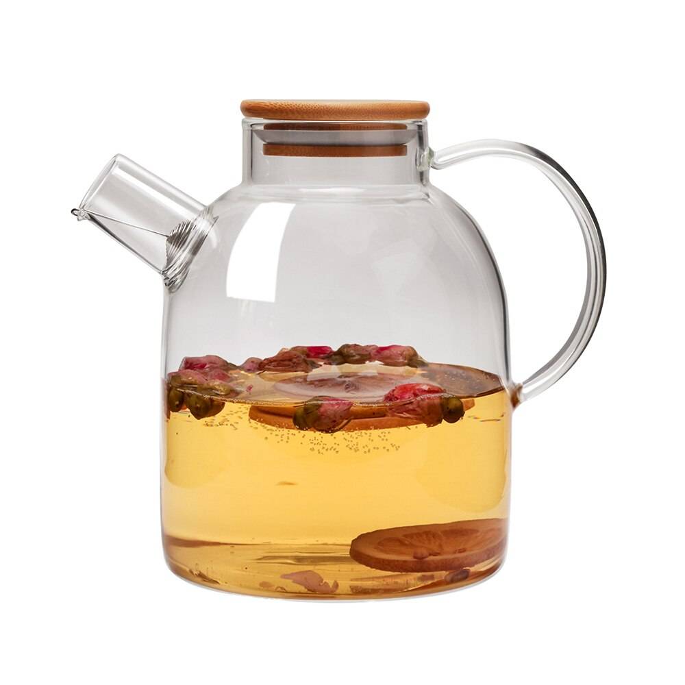 1800ml Glas Kanna med Bambulock
