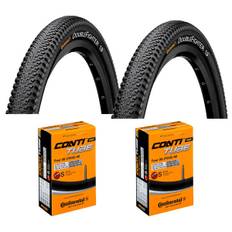 2 Däck + 2 Slangar MTB däck Continental Double fighter III 700x35 (37-622) racer ventil