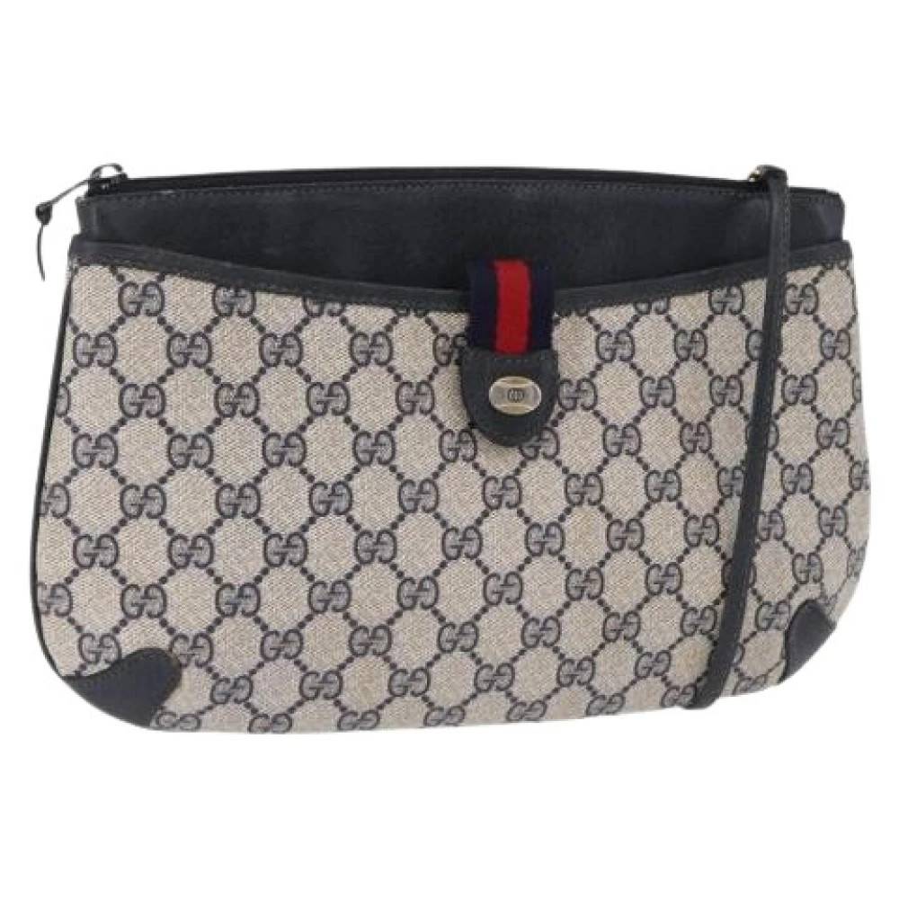 Gucci Vintage Pre-owned Vintage GG Canvas Skuldertaske - Vintage - Dame - Blå - ONE SIZE - Uld
