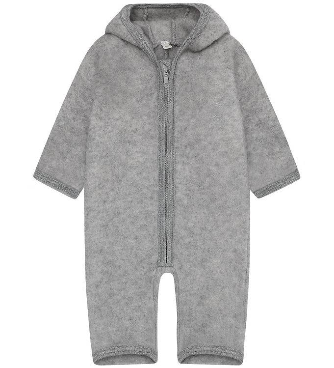 Huttelihut Overall - Ullfleece - Medium+ Grey Melange m. Öron - Huttelihut - 56 - Overall