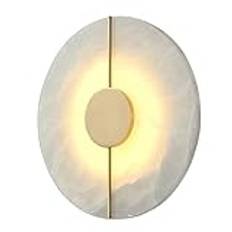 Modern Vanity Bathroom Wall Lamps & Sconces Nordic Style Stone Wall Lamp Natural Marble Lampshade Wall Sconce All Copper Base Indoor Wall Lights Chinese Style for Bedroom Living Room Corridor Terrace