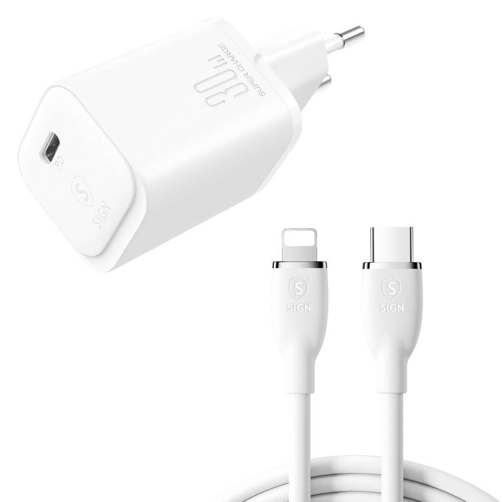 Snabbladdare till Apple Ipad 30W, 2m - Vit
