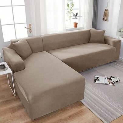 1 st enfärgat latex stretchsofföverdrag, modernt året runt-överdrag i ett stycke, husdjursvänligt maskintvättbart soffskydd, husdjursvänlig heminredni - Beige kaffe (Singel Set,2 Sits,3 Sits,4 Sits)