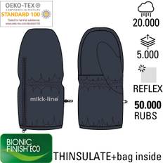 Mikk Line - ensfarvet sne handsker, blue nights - 98-104