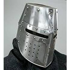 Silver Knights Battle Warrior-hjälm medeltida korsfarare armeringshjälm europeisk templar baskethjälmar italiensk Larp cosplay rollspel kostymer halloween