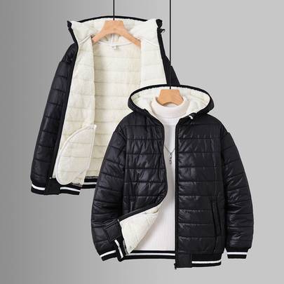 Barn/Tween pojke höst/vinter huva termiskt fodrad tjock svart quiltad jacka, vinterjacka, parkas, vadderad jacka, vadderad jacka, quiltad jacka (7Y,8Y,9Y,10Y,11Y,12Y,13Y)