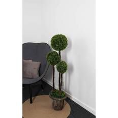 Kunstig buksbom - Højde 120 cm - Formklippet runde og med flotte blade - Kunstig plante