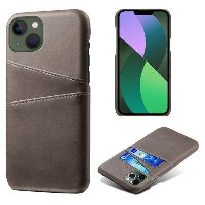 Läderskal Med Kortfack iPhone 14 Grå