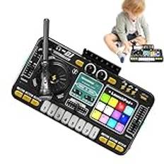 Kids DJ Mixer, DJ Mixer Piano,Portabel USB -laddning av barntangentbordstabell med lampor - Barns musikinstrument Toy Digital Audio DJ Learning Tangentboard Mixer för pojkar flickor för