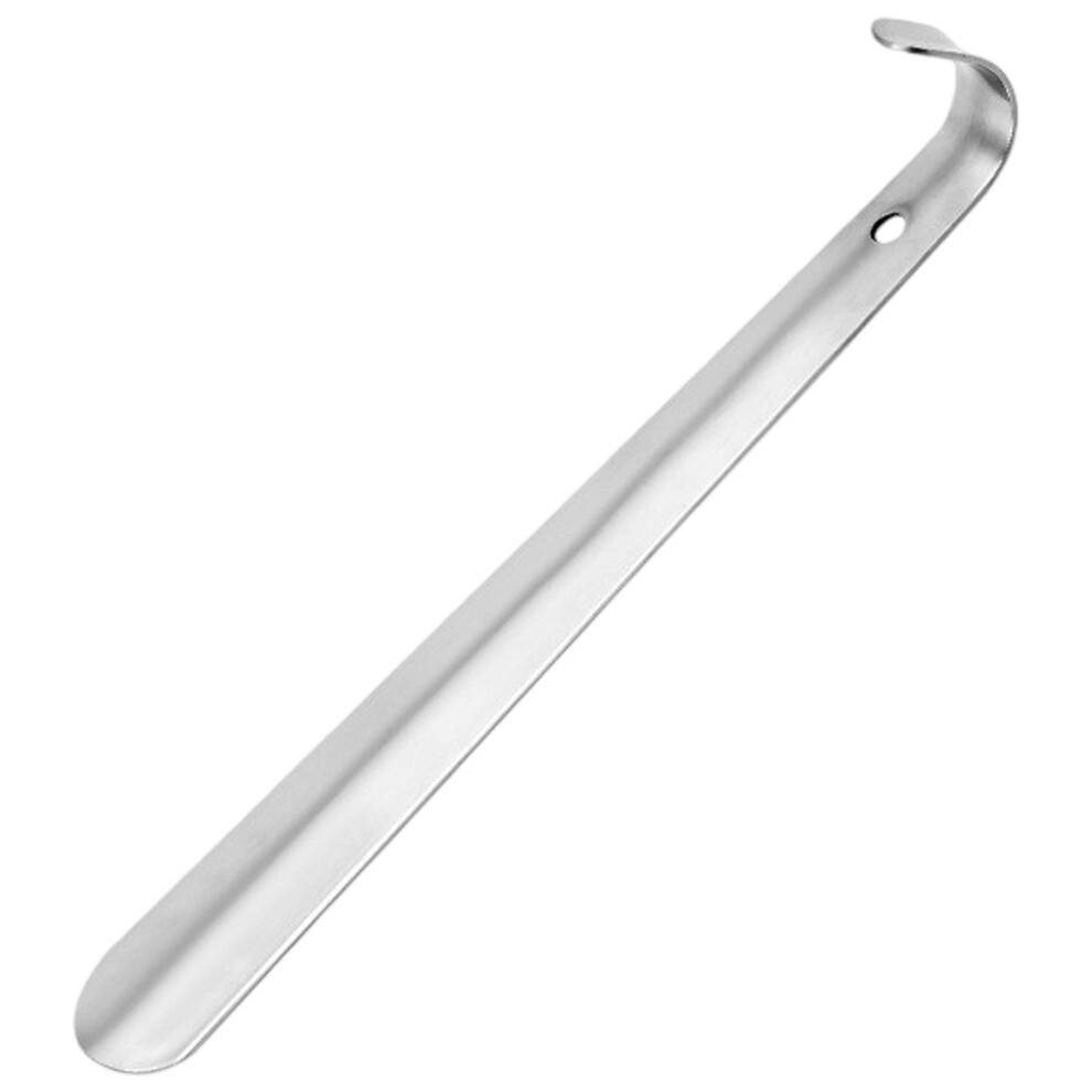 Skohorn i rustfrit stål, skohorn med langt skaft.4Seniorer, skånsom mod ryggen. Skohorn med langt skaft, let buet skohorn med opgraderet greb.