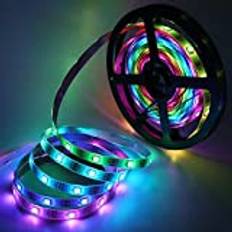 5M Pixel LED Strip, XUNATA WS2812B 5050 RGB adresserbara flexibel LED-remslampor Ljusband (5m 30 LED/m Inte Vattentät)