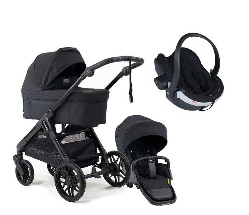 Emmaljunga Sento Max duovagn Flat+ 2027 + BeSafe iZi Go Modular X2 babyskydd