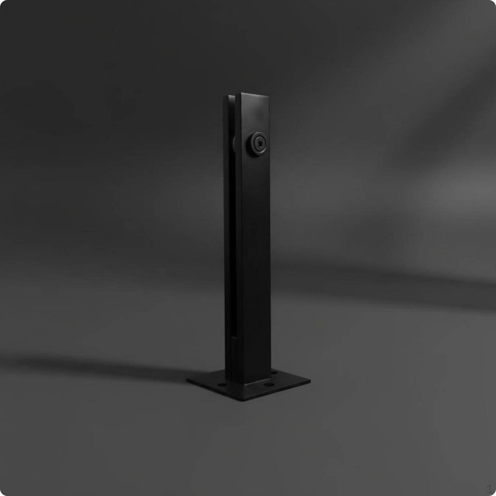 Svart Glasräcke Spigot NoHole Design Rostfritt Stål Balustradstöd för