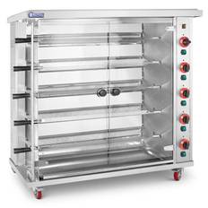 Kycklinggrill - Gasdriven - 5 spett - Med belysning och hjul - Royal Catering RCGCG-25