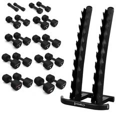 Set med polyuretan-hantlar 2 x 1–10 kg med ställ, HMS STR37