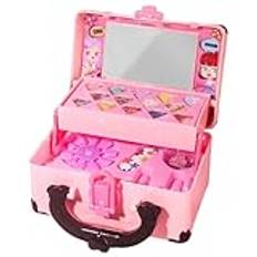 Children Makeup Sets, Pretend Makeup Play Set For Girls, Kid-Safe Washable Make Up Toys Set, Pretend Beauty Vanity With Cosmetic Case Little Girl Joyful Birthday Present Set For Age4-12 Year Old