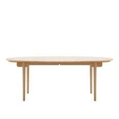 Carl Hansen - CH338, Klarlackad Ek, Med utdrag för 4 st iläggsskivor - Matbord - Hans J. Wegner