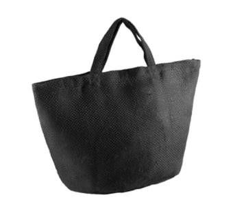 Fashion Jute Bag - One Size / Black/ Black