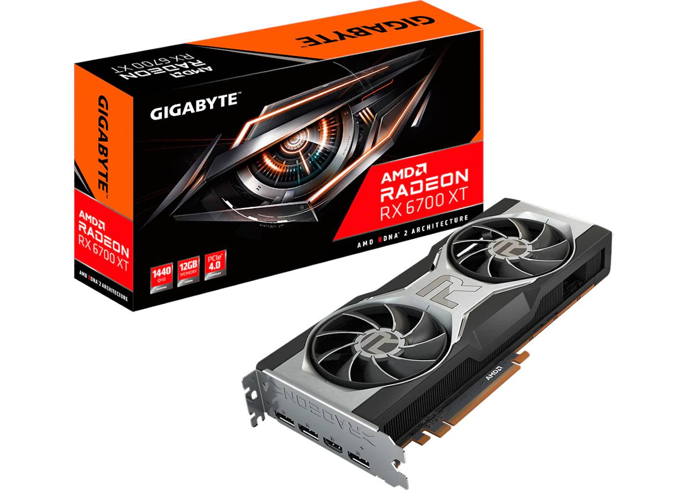 AMD GIGABYTE Radeon RX 6700 XT 12G Graphics Card (GV-R67XT-12GD-B) - One Size (One Size)