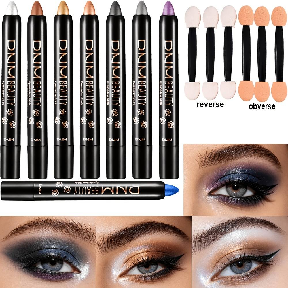 14pcs Set (8 Eyeshadows And 6 Eyeshadow Brushes) Makeup Eyeshadow Set, 6 Matte Glitter Eyeshadows, Warm Brown And Eye Makeup, Long-lasting , Smoky Eye, Makeup