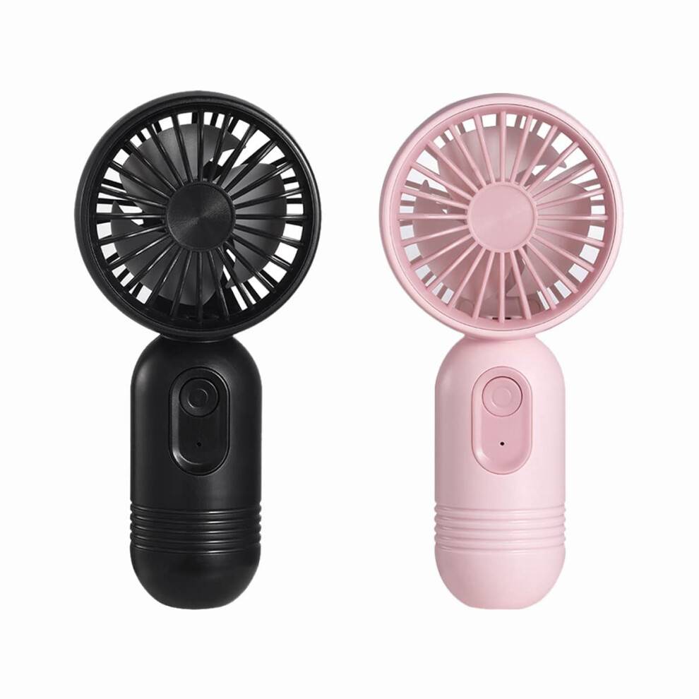 Mini Fan2Pack, Sød Håndholdt Ventilator Batteridrevet Letvægts Lille Personlig Ventilator med 3 Hastigheder og USB Genopladelig