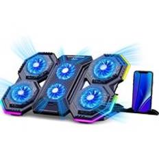 Ergonomic 6 Fans Comfort Notebook Cooler  RGB Gaming Laptop Cooler Cooling Pad with phone holder