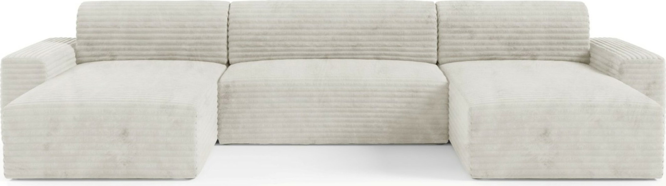 U-sofa Maison Vellé Calira, Tilia 1 stof, 300x185 cm, sovefunktion 340x140 cm, opbevaring.
