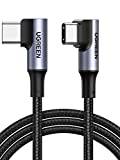 UGREEN USB C USB C-laddningskabel 100W dubbelvinkel PD 3.0 PPS USB-C-kabel 90 grader 5A/20V Kompatibel med iPhone 15 Pro Max, M2 MacBook Pro/Air iPad Pro 2021 iPad Air 5 Galaxy S23 A54 etc. (0.5m)
