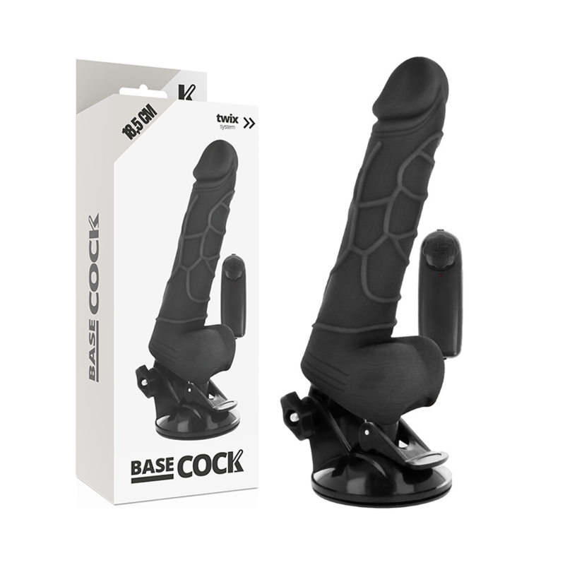 Realistisk vibrator med fjärrcontroll svart 18,5 cm