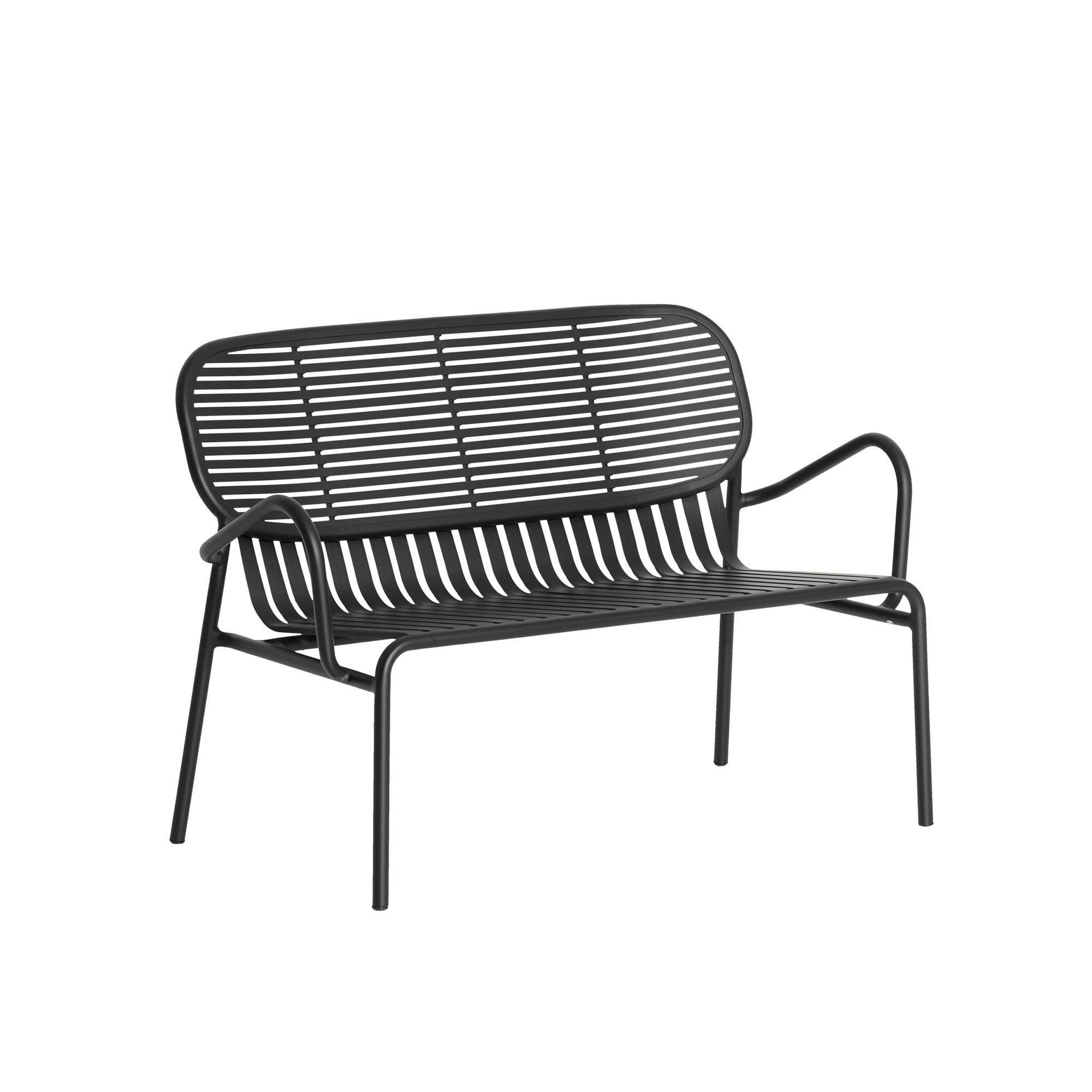 Petite Friture - Week-End Double Sofa, Black - Trädgårdsbänkar - Studio Brichet-Ziegler - Svart - Metall