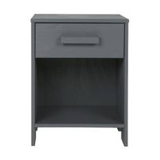 WOOOD Dennis sengebord - steel grey brushed