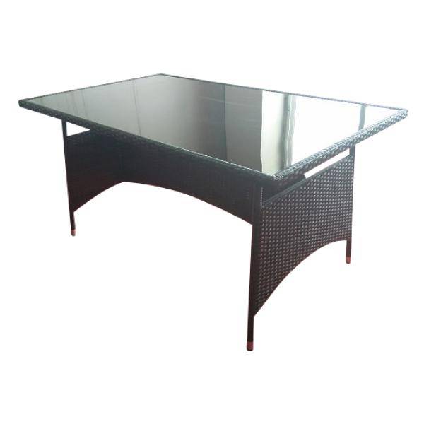 Homeville Polyrattan spisebord sort 150x90x74cm